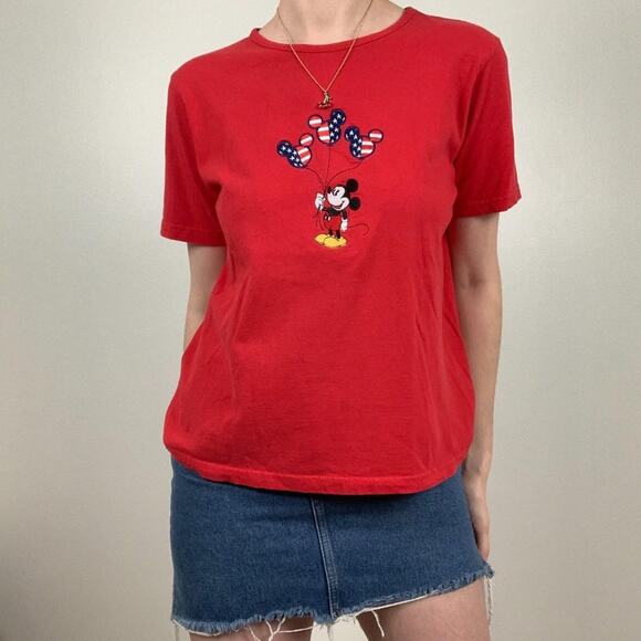 Y2K Disney's Mickey Mouse Red T-Shirt Top - Picture 11 of 12